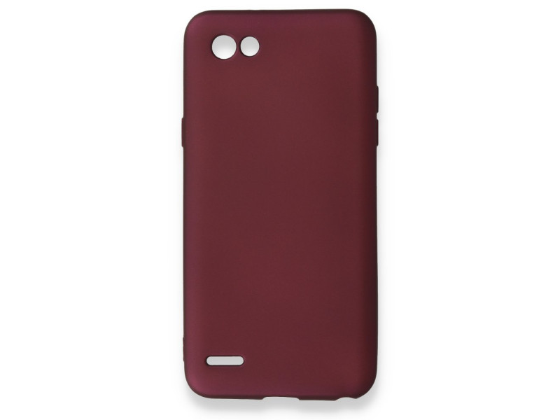 Newface LG Q6 Kılıf First Silikon - Mürdüm
