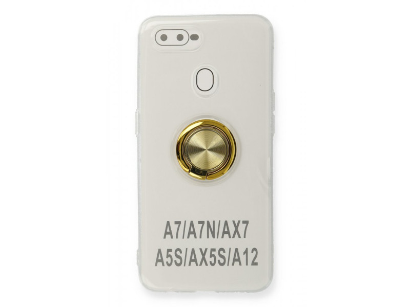 Newface Oppo A5S Kılıf Gros Yüzüklü Silikon - Gold