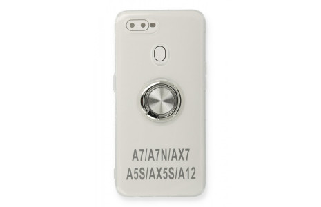 Newface Oppo A5S Kılıf Gros Yüzüklü Silikon - Gümüş