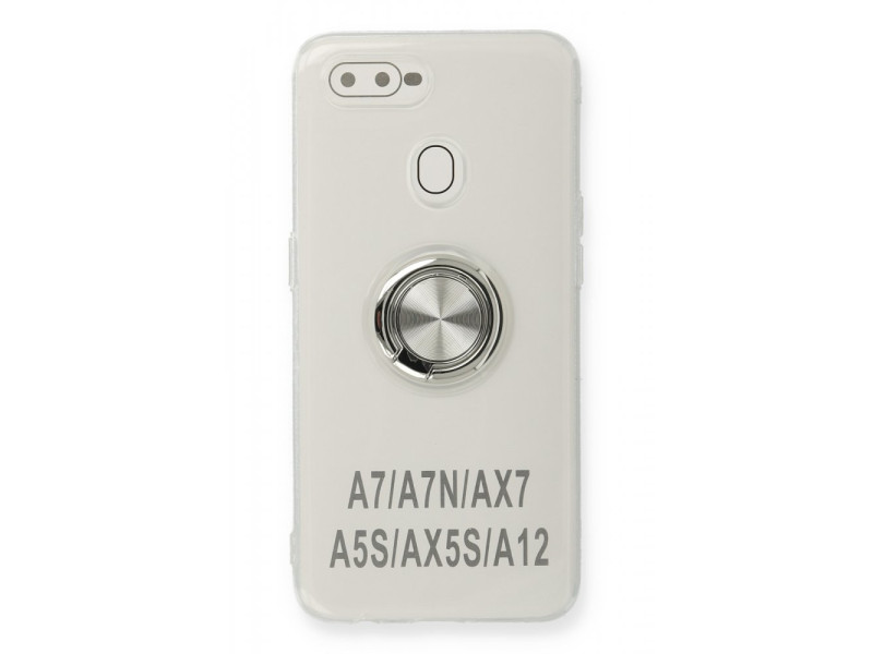 Newface Oppo A5S Kılıf Gros Yüzüklü Silikon - Gümüş