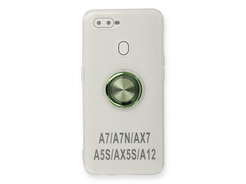 Newface Oppo A5S Kılıf Gros Yüzüklü Silikon - Yeşil