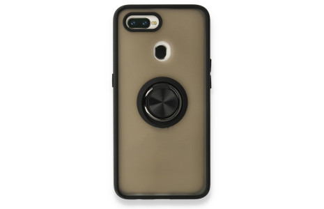 Newface Oppo AX7 Kılıf Montreal Yüzüklü Silikon Kapak - Siyah