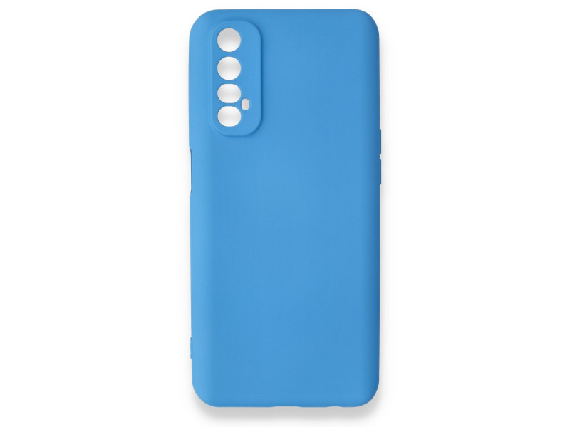 Newface Realme 7 Kılıf Nano içi Kadife Silikon - Mavi