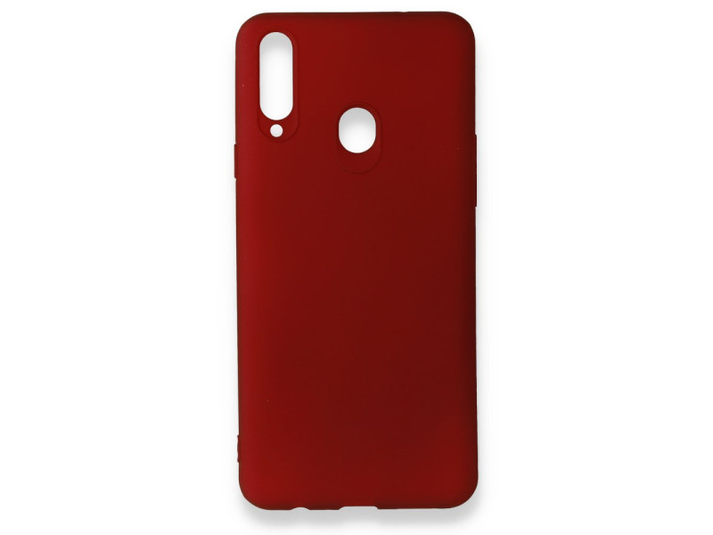 Newface Samsung Galaxy A20S Kılıf First Silikon - Bordo