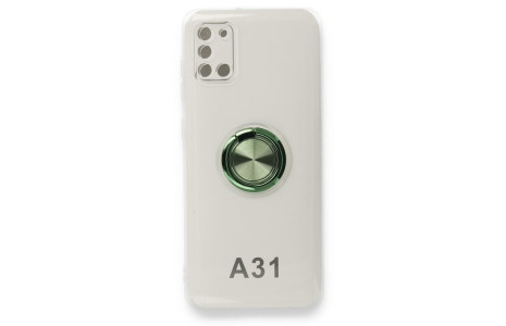 Newface Samsung Galaxy A31 Kılıf Gros Yüzüklü Silikon - Yeşil