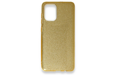 Newface Samsung Galaxy A91 / S10 Lite Kılıf Simli Katmanlı Silikon - Gold