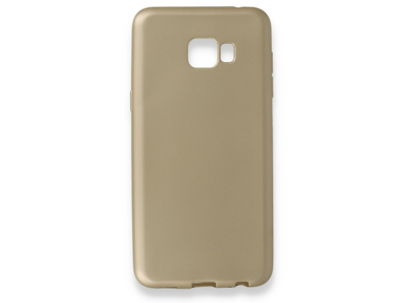 Newface Samsung Galaxy C7 Pro Kılıf First Silikon - Gold