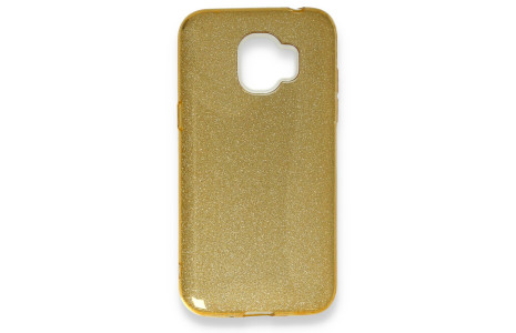 Newface Samsung Galaxy J2 Core Kılıf Simli Katmanlı Silikon - Gold