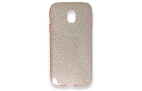 Newface Samsung Galaxy J3 Pro / J330 Kılıf Simli Katmanlı Silikon - Rose