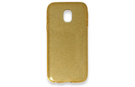 Newface Samsung Galaxy J5 Pro / J530 Kılıf Simli Katmanlı Silikon - Gold