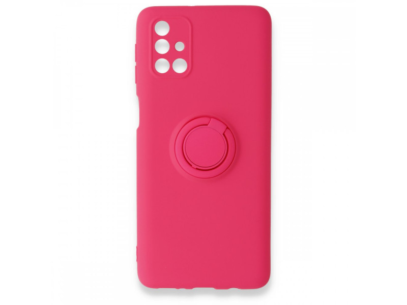 Newface Samsung Galaxy M31S Kılıf Viktor Yüzüklü Silikon - Pembe