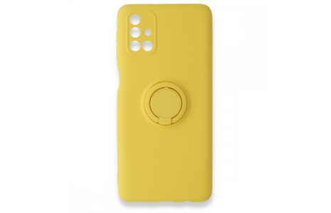 Newface Samsung Galaxy M31S Kılıf Viktor Yüzüklü Silikon - Sarı