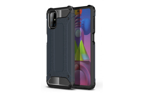 Newface Samsung Galaxy M51 Kılıf Tank Silikon Kapak - Lacivert