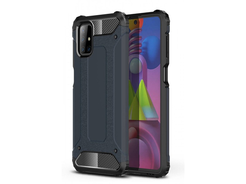 Newface Samsung Galaxy M51 Kılıf Tank Silikon Kapak - Lacivert