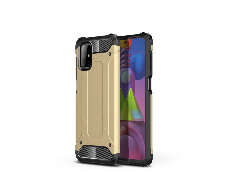 Newface Samsung Galaxy M51 Kılıf Tank Silikon Kapak - Gold