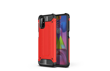 Newface Samsung Galaxy M51 Kılıf Tank Silikon Kapak - Kırmızı