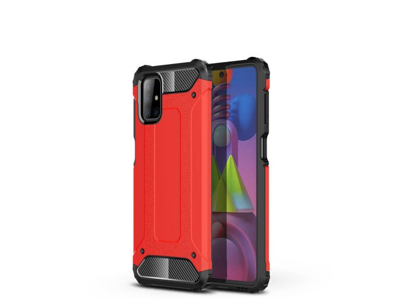 Newface Samsung Galaxy M51 Kılıf Tank Silikon Kapak - Kırmızı