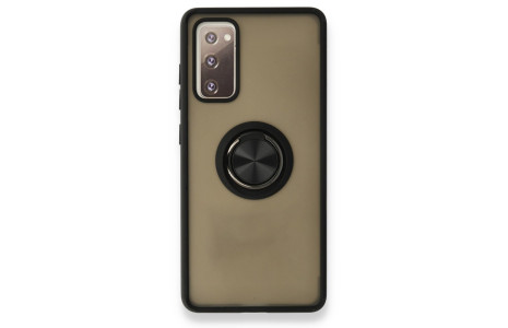 Newface Samsung Galaxy S20 FE Kılıf Montreal Yüzüklü Silikon Kapak - Siyah