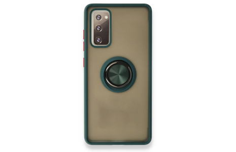 Newface Samsung Galaxy S20 FE Kılıf Montreal Yüzüklü Silikon Kapak - Yeşil