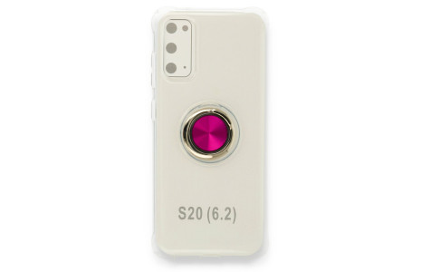Newface Samsung Galaxy S20 Kılıf Gros Yüzüklü Silikon - Pembe