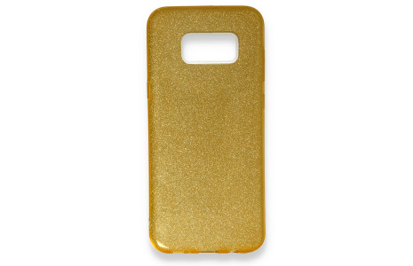 Newface Samsung Galaxy S8 Plus Kılıf Simli Katmanlı Silikon - Gold
