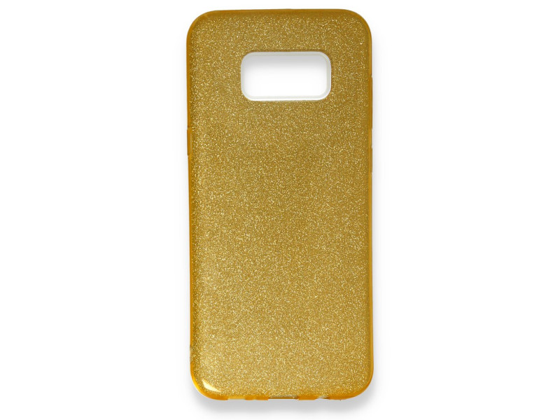 Newface Samsung Galaxy S8 Plus Kılıf Simli Katmanlı Silikon - Gold