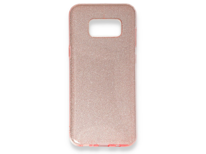 Newface Samsung Galaxy S8 Plus Kılıf Simli Katmanlı Silikon - Rose