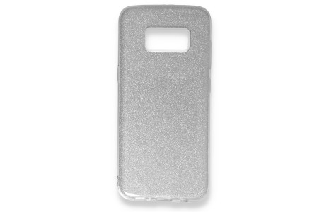 Newface Samsung Galaxy S8 Kılıf Simli Katmanlı Silikon - Gümüş