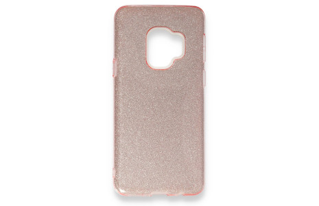 Newface Samsung Galaxy S9 Kılıf Simli Katmanlı Silikon - Rose