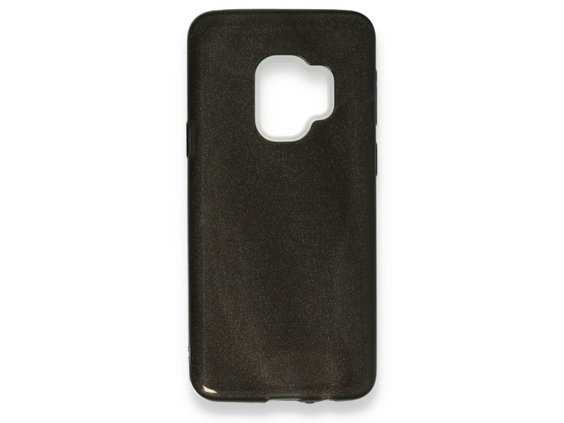 Newface Samsung Galaxy S9 Kılıf Simli Katmanlı Silikon - Siyah