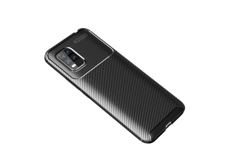 Newface Xiaomi Mi 10 Lite Kılıf Focus Karbon Silikon - Siyah