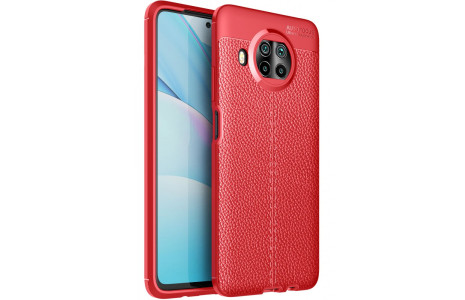 Newface Xiaomi Mi 10T Lite Kılıf Focus Derili Silikon - Kırmızı