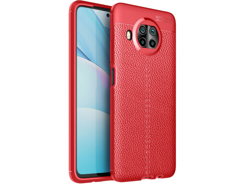 Newface Xiaomi Mi 10T Lite Kılıf Focus Derili Silikon - Kırmızı