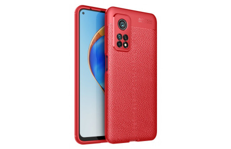 Newface Xiaomi Mi 10T Pro Kılıf Focus Derili Silikon - Kırmızı