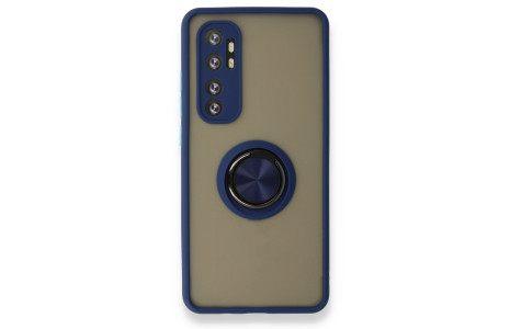 Newface Xiaomi Mi Note 10 Lite Kılıf Montreal Yüzüklü Silikon Kapak - Lacivert