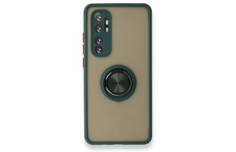Newface Xiaomi Mi Note 10 Lite Kılıf Montreal Yüzüklü Silikon Kapak - Yeşil