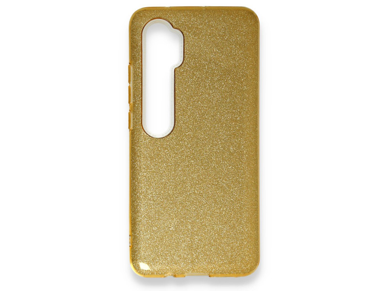 Newface Xiaomi Mi Note 10 Pro Kılıf Simli Katmanlı Silikon - Gold