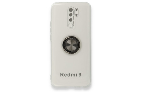 Newface Xiaomi Redmi 9 Kılıf Gros Yüzüklü Silikon - Siyah