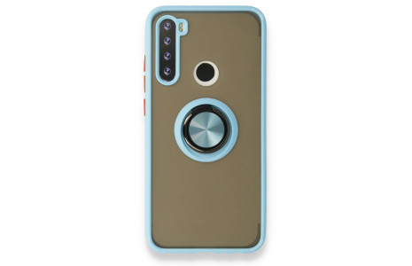 Newface Xiaomi Redmi Note 8 Kılıf Montreal Yüzüklü Silikon Kapak - Buz Mavi