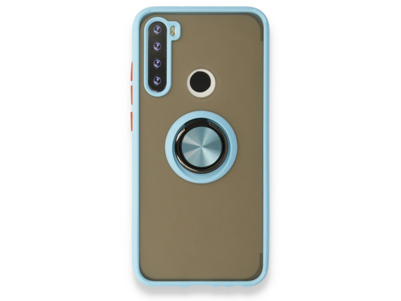 Newface Xiaomi Redmi Note 8 Kılıf Montreal Yüzüklü Silikon Kapak - Buz Mavi
