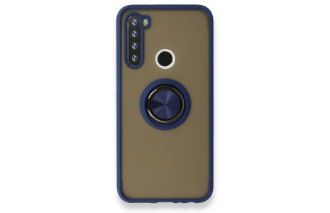 Newface Xiaomi Redmi Note 8 Kılıf Montreal Yüzüklü Silikon Kapak - Lacivert