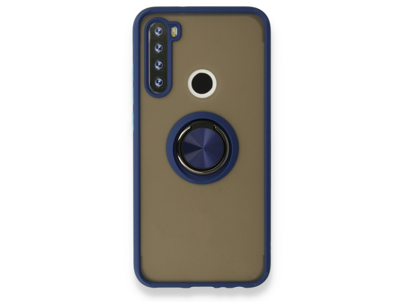 Newface Xiaomi Redmi Note 8 Kılıf Montreal Yüzüklü Silikon Kapak - Lacivert
