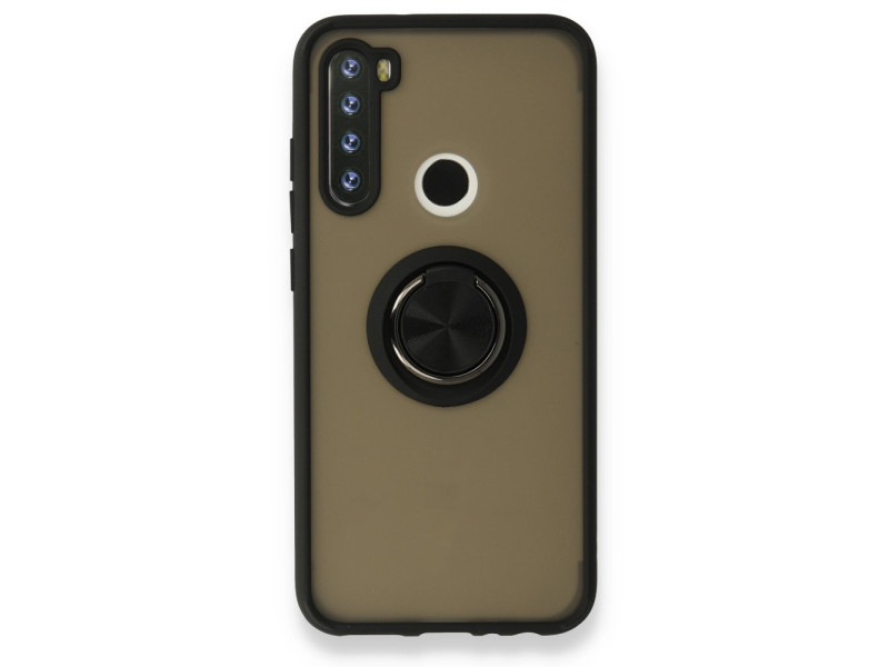 Newface Xiaomi Redmi Note 8 Kılıf Montreal Yüzüklü Silikon Kapak - Siyah