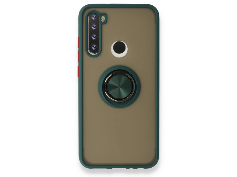 Newface Xiaomi Redmi Note 8 Kılıf Montreal Yüzüklü Silikon Kapak - Yeşil