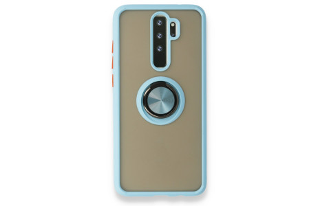 Newface Xiaomi Redmi Note 8 Pro Kılıf Montreal Yüzüklü Silikon Kapak - Buz Mavi