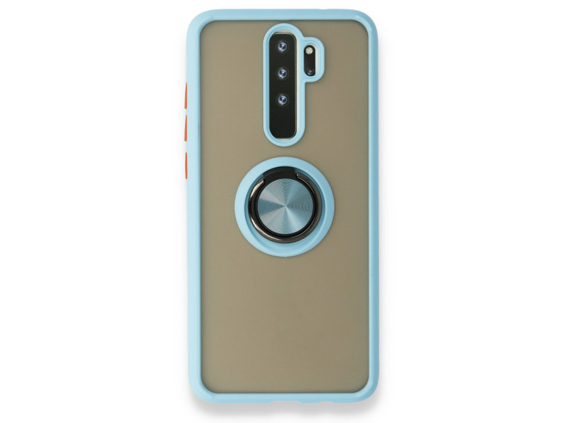 Newface Xiaomi Redmi Note 8 Pro Kılıf Montreal Yüzüklü Silikon Kapak - Buz Mavi