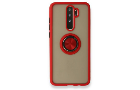 Newface Xiaomi Redmi Note 8 Pro Kılıf Montreal Yüzüklü Silikon Kapak - Kırmızı