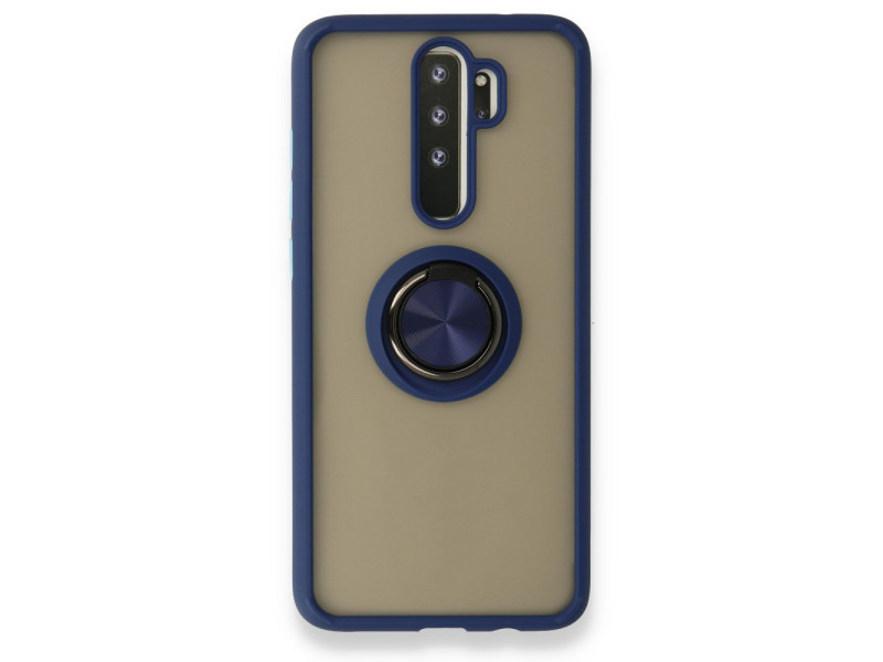 Newface Xiaomi Redmi Note 8 Pro Kılıf Montreal Yüzüklü Silikon Kapak - Lacivert