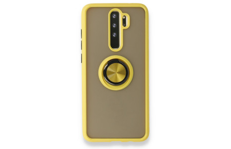 Newface Xiaomi Redmi Note 8 Pro Kılıf Montreal Yüzüklü Silikon Kapak - Sarı