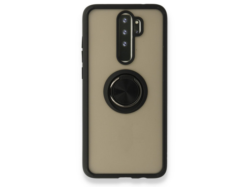 Newface Xiaomi Redmi Note 8 Pro Kılıf Montreal Yüzüklü Silikon Kapak - Siyah